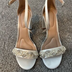 Kelly & Katie Drema Sandal - white bridal heel